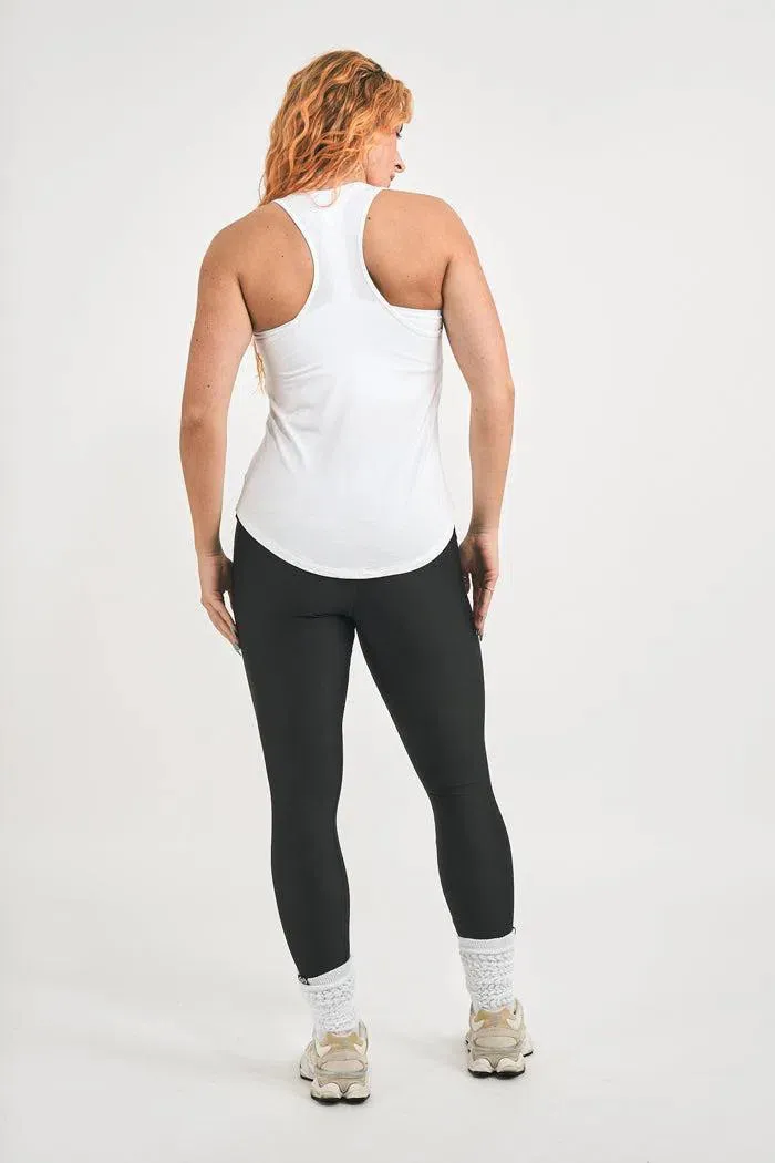 Slinky To Touch Racer Back Tank Top - White