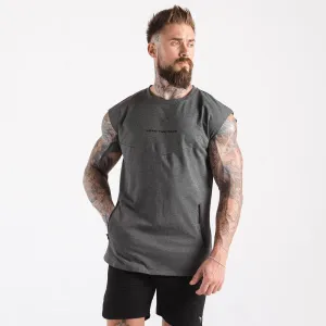 Statement Drop Shoulder Top - Melange Grey