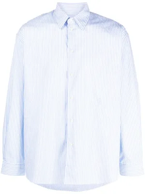 stripe-print long-sleeved shirt