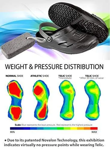 Telic Unisex Shoe Arch Support Recovery Dream Mule Clog Sandal Bonus Pumice $59 Value Midnight Black