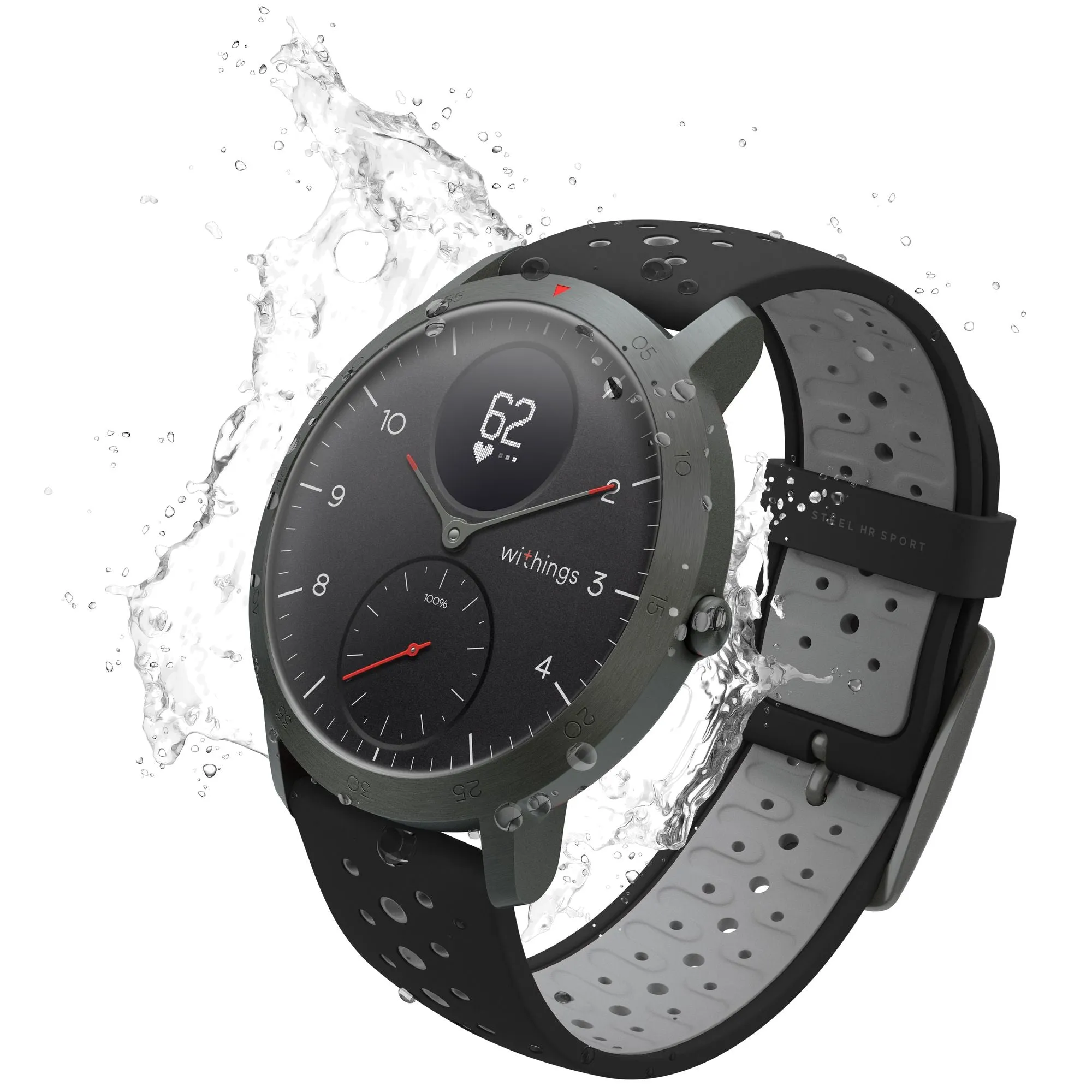 Withings Steel HR Sport - Multi-Sport Hybrid Smartwatch - Black